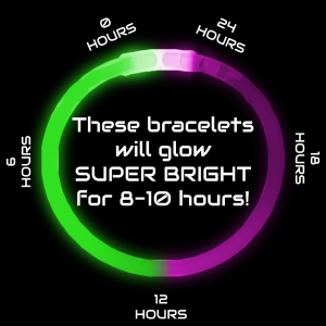 8 Inch Glowstick Bracelets - Bi-Color - Pink/Green