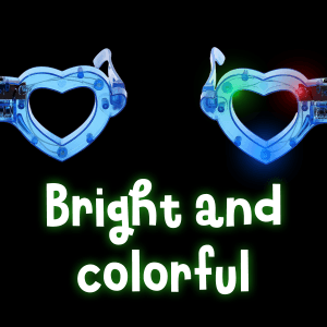 LED Light Up Heart Eyeglasses- Blue