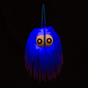 LED 3" Two-Tone Light-Up Puffer With Eyes- Blue