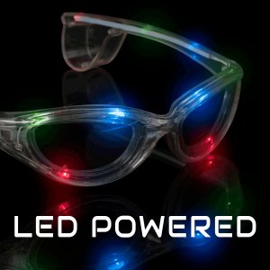 LED Flashing Eyeglasses - Clear