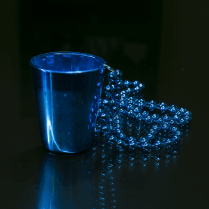 33" Shot Glass Mardi Gras Beads- Blue