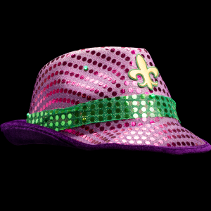 Light-Up Sequined Fleur De Lis Hat