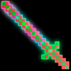 24" LED Light-Up Pixel Swords- Red/Green