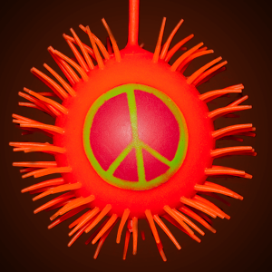 LED Peace Sign Puffer YoYo Ball- Orange