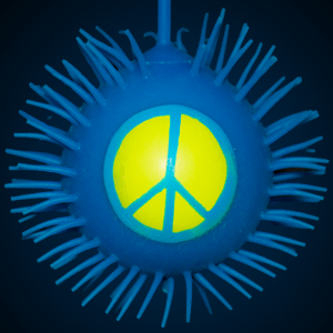 LED Peace Sign Puffer YoYo Ball- Blue