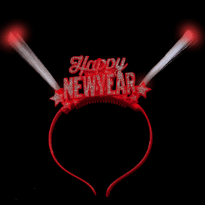 Light-Up Happy New Year Headband- Red