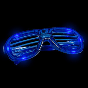 LED Flashing 80s Sunglasses- Blue