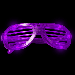 LED Flashing 80s Sunglasses - Purple