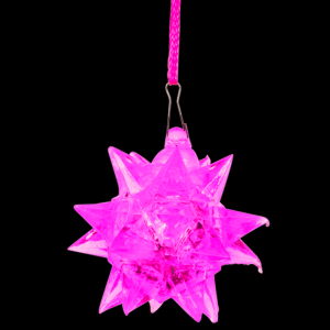 3" Light-Up Crystal Star Necklace- Pink