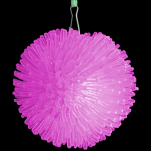 LED Light-Up Pom Pom Necklace - Pink