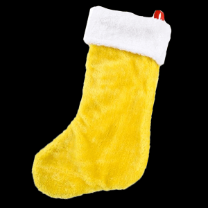 16" Yellow Plush Christmas Stocking