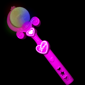 9" Light-Up Spinning Princess Wand- Pink
