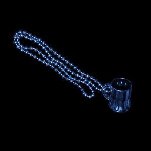 33" Beer Mug Mardi Gras Beads- Blue