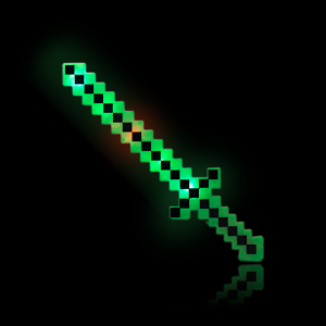 24'' Light Up Pixel Sword (Green & Black)