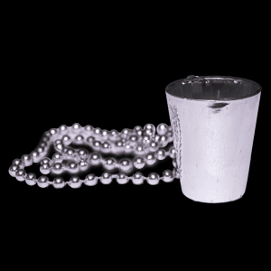 33" Shot Glass Mardi Gras Beads- Silver