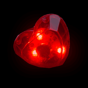 Light Up Jumbo Heart Rings - Red