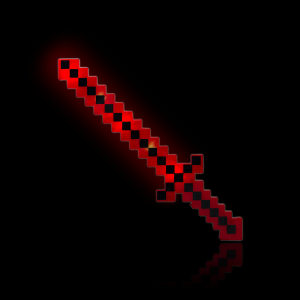 24'' Light Up Pixel Sword (Red & Black)