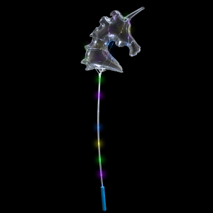 18" Light-Up Bubble Balloon Unicorn Wand- Blue
