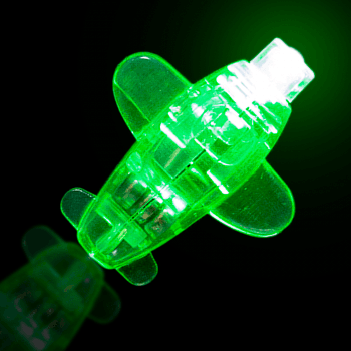 1.5" Light-Up Plane Finger Lights- Green
