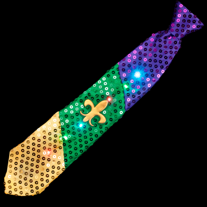 Light-Up Mardi Gras Necktie