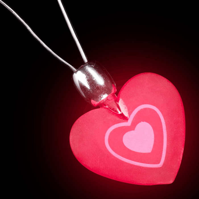 14" Flashing Heart Necklace