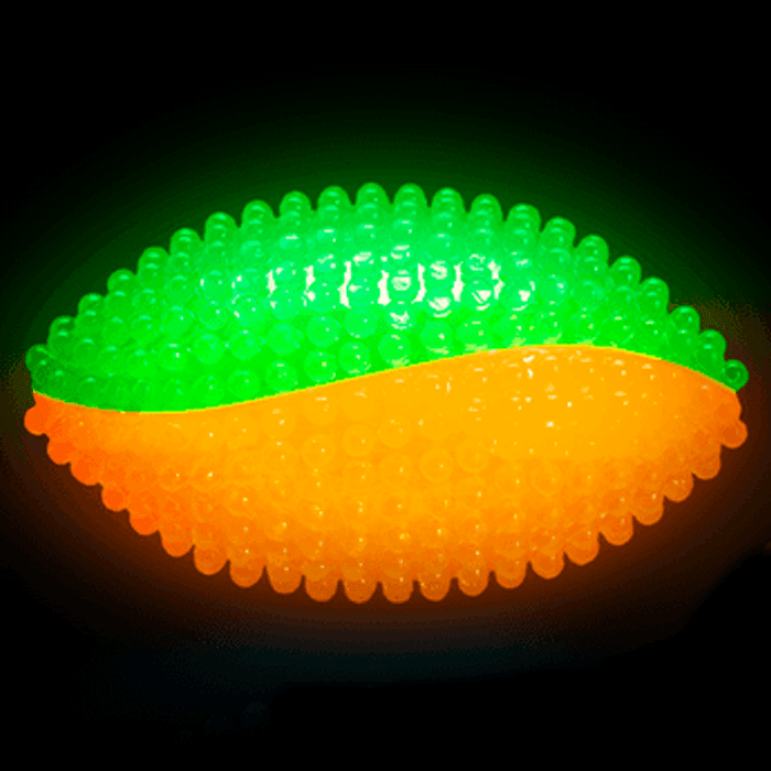 Light-Up Spikey Football- Green/Orange