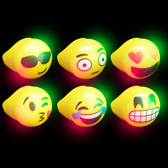1" Flashing Emoji Rings