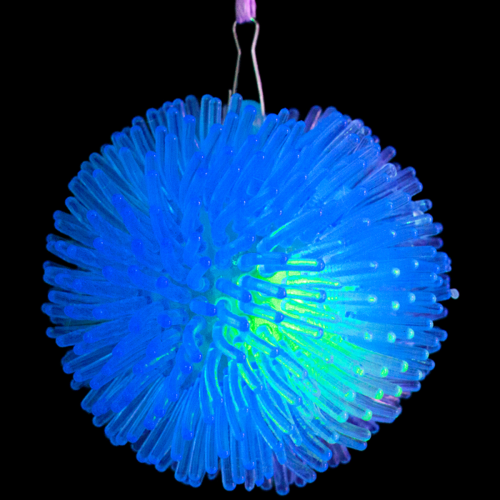 LED Light-Up Pom Pom Necklace - Blue