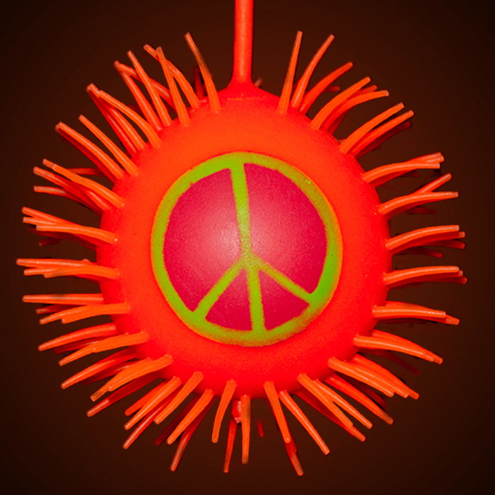 LED Peace Sign Puffer YoYo Ball- Orange