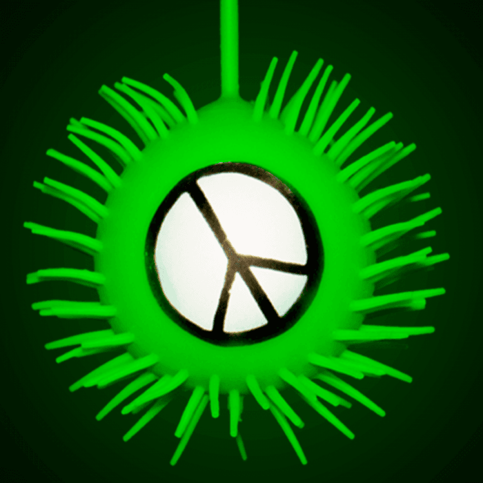 LED Peace Sign Puffer YoYo Ball- Green