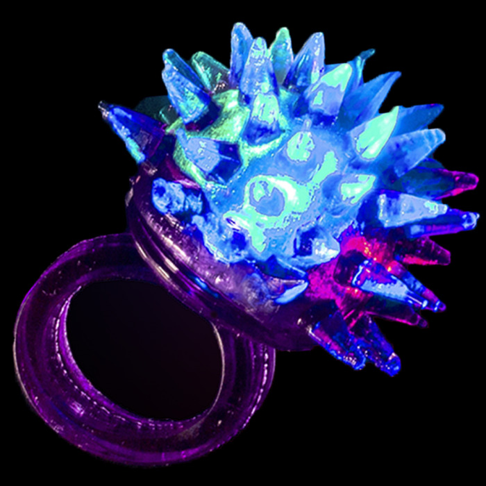 LED Flashing Porcupine Ring- Purple