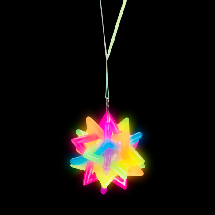 LED Flashing Twisted Star Necklace