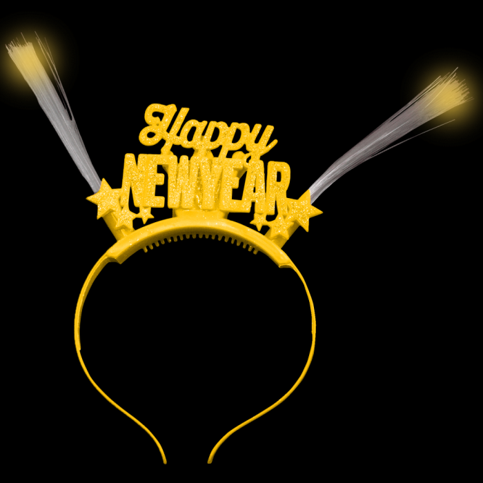 Light-Up Happy New Year Headband- Yellow