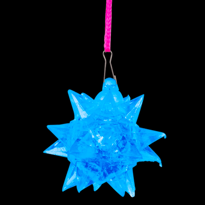 3" Light-Up Crystal Star Necklace- Blue