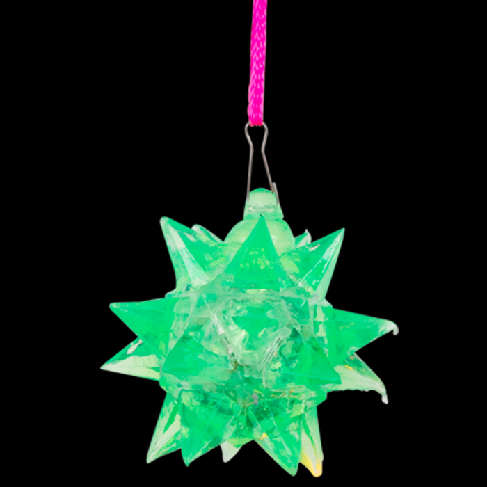 3" Light-Up Crystal Star Necklace- Green