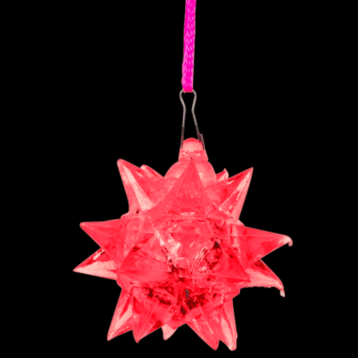 3" Light-Up Crystal Star Necklace- Red