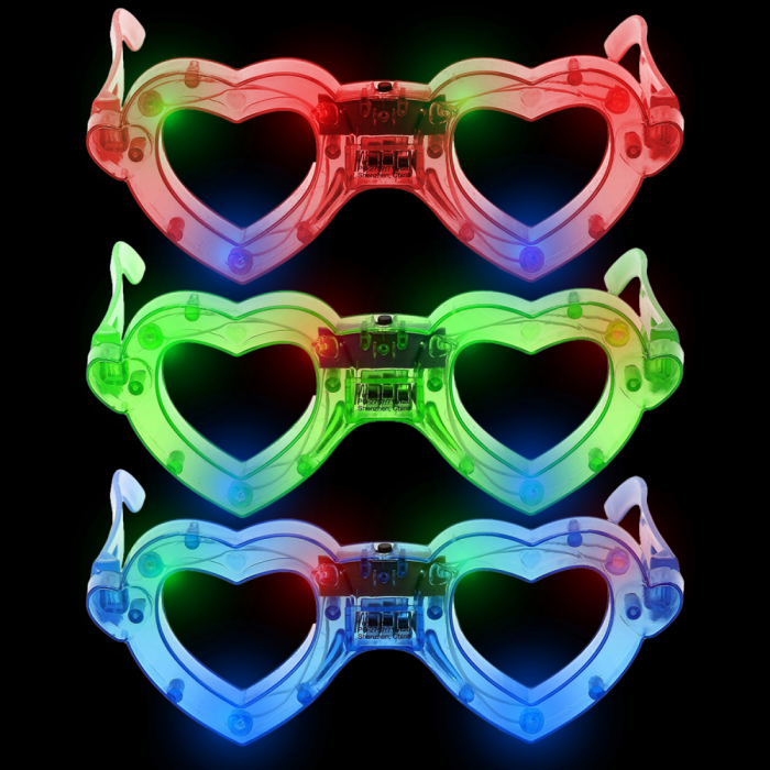 LED Light Up Heart Eyeglasses- Assortment
