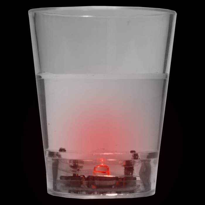 LED Light Up Liquid Activated Shot Glass - Red