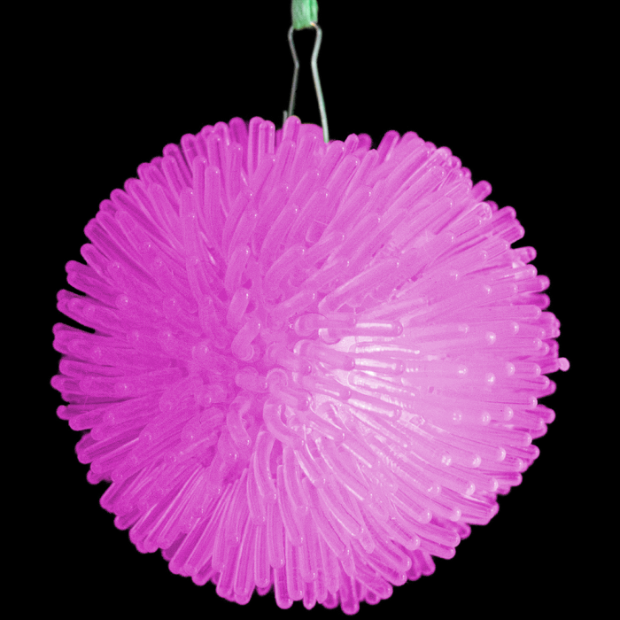 LED Light-Up Pom Pom Necklace - Pink