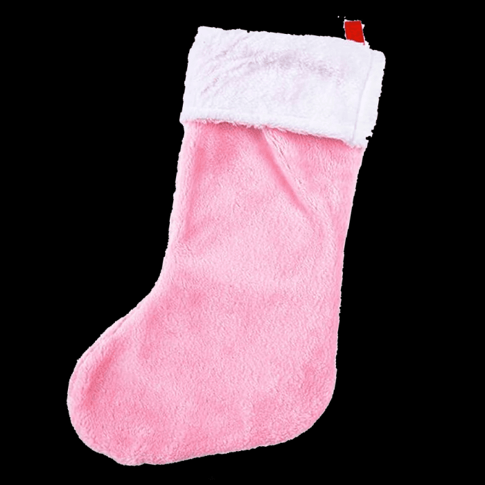 16 Pink Plush Christmas Stocking