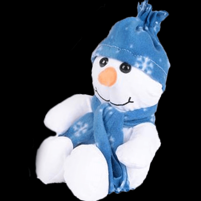 10" Plush Snowman- Blue Scarf & Blue Hat