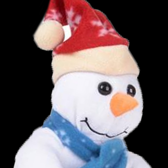 10" Plush Snowman- Blue Scarf & Red Hat