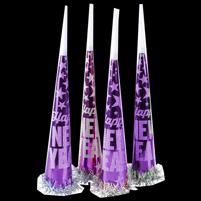 17.5" "Happy New Year" Horn- Purple