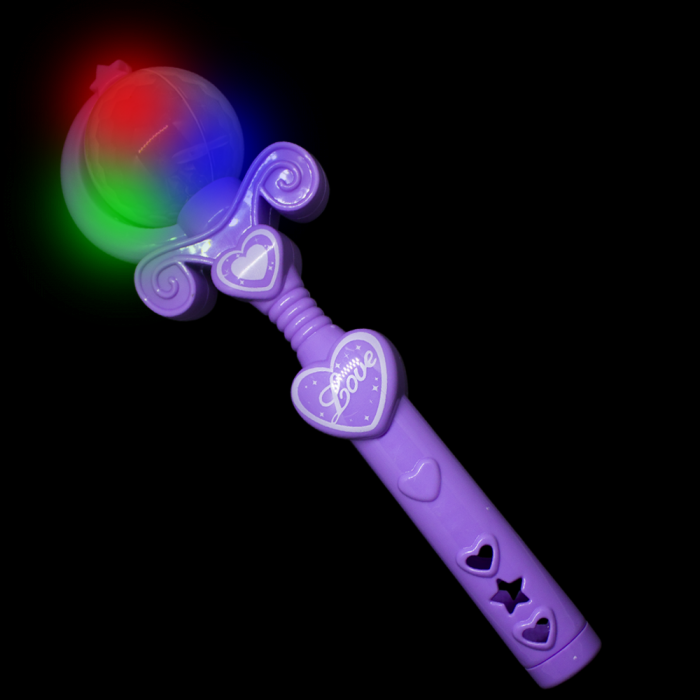 9" Light-Up Spinning Princess Wand- Purple