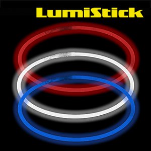 20 Inch Glow Stick Necklaces -Red, White & Blue (150 Pack)