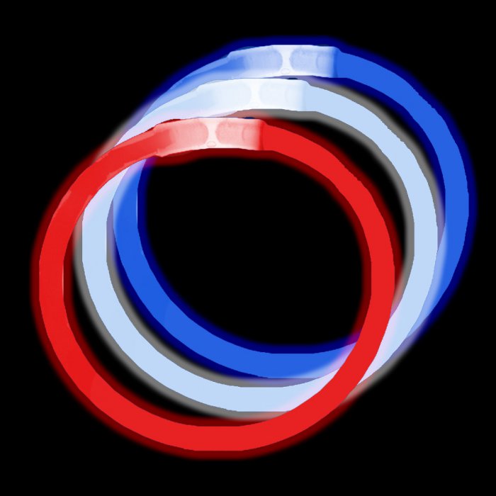 8" Glowsticks Bracelets -Red, White & Blue (300 Bracelets Pack)