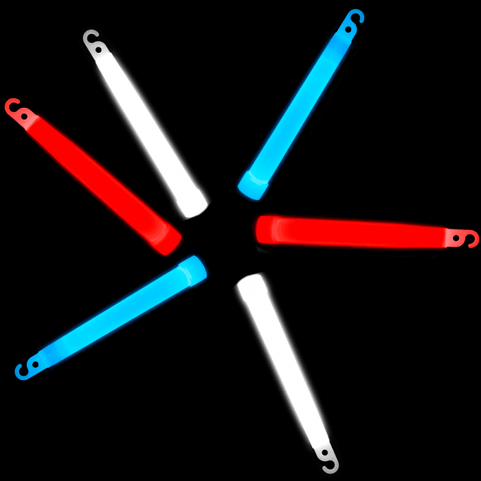 6" Premium Glowstick -Red, White & Blue (72 pack)