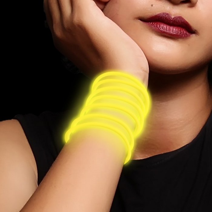 9 Inch Glow Stick Bracelets - Yellow