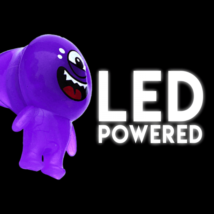 1"Light-Up Monster Ring- Purple