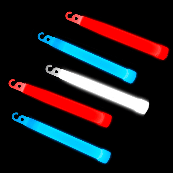 6" Premium Glowstick -Red, White & Blue (72 pack)